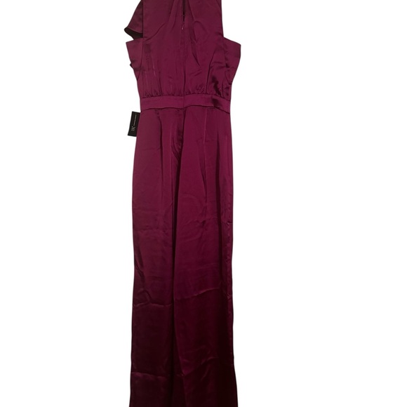 INC International Concepts Draped Neck Satin Jumpsuit Fuschia Pop size 2 - Picture 4 of 9